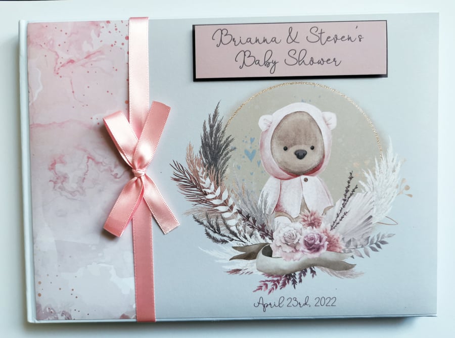 Bear baby shower guest book, teddy guest book, baby shower gift