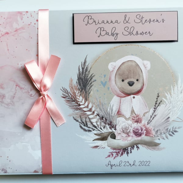 Bear baby shower guest book, teddy guest book, baby shower gift