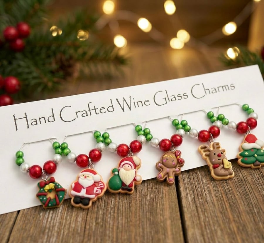 Festive Novelty Wine Glass Charms