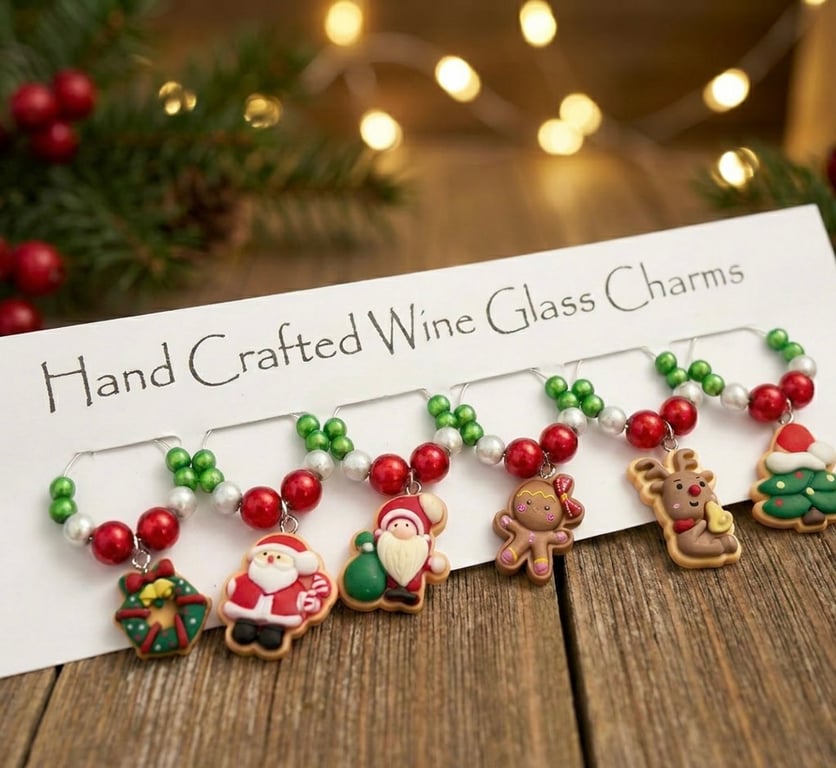 Festive Novelty Wine Glass Charms