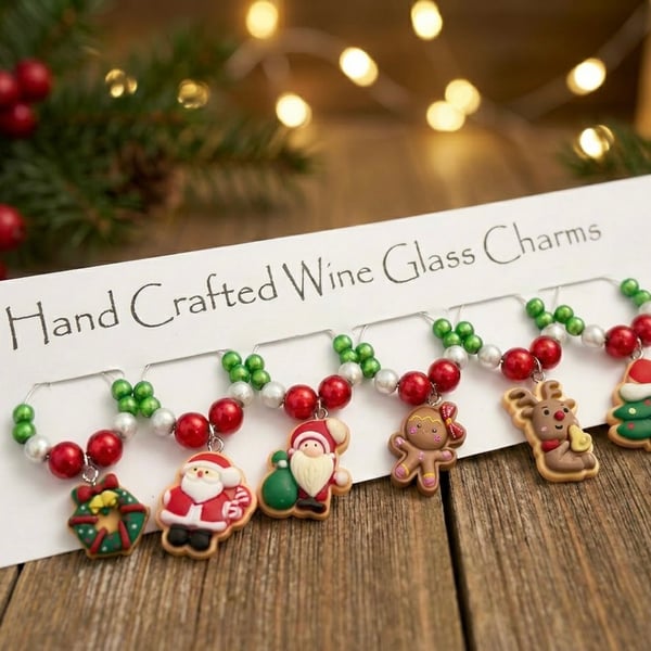 Festive Novelty Wine Glass Charms