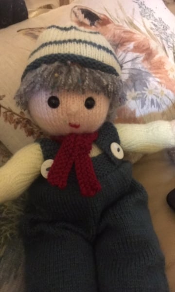 Hand Knitted Poppet Doll - Dylan