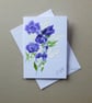 hand painted floral  greetings card blank ( ref FA 405 B1 )