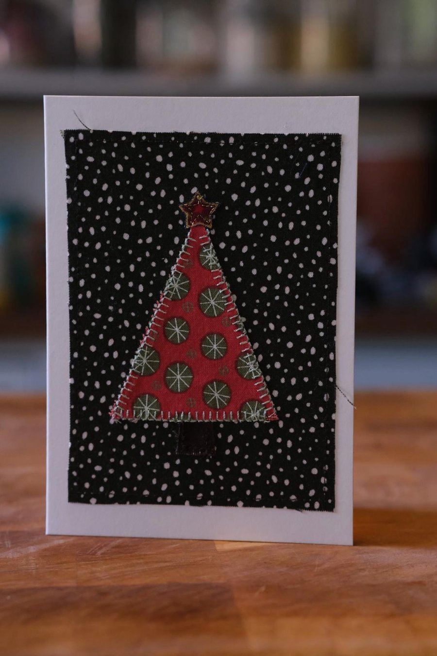 Fabric Christmas Tree Card
