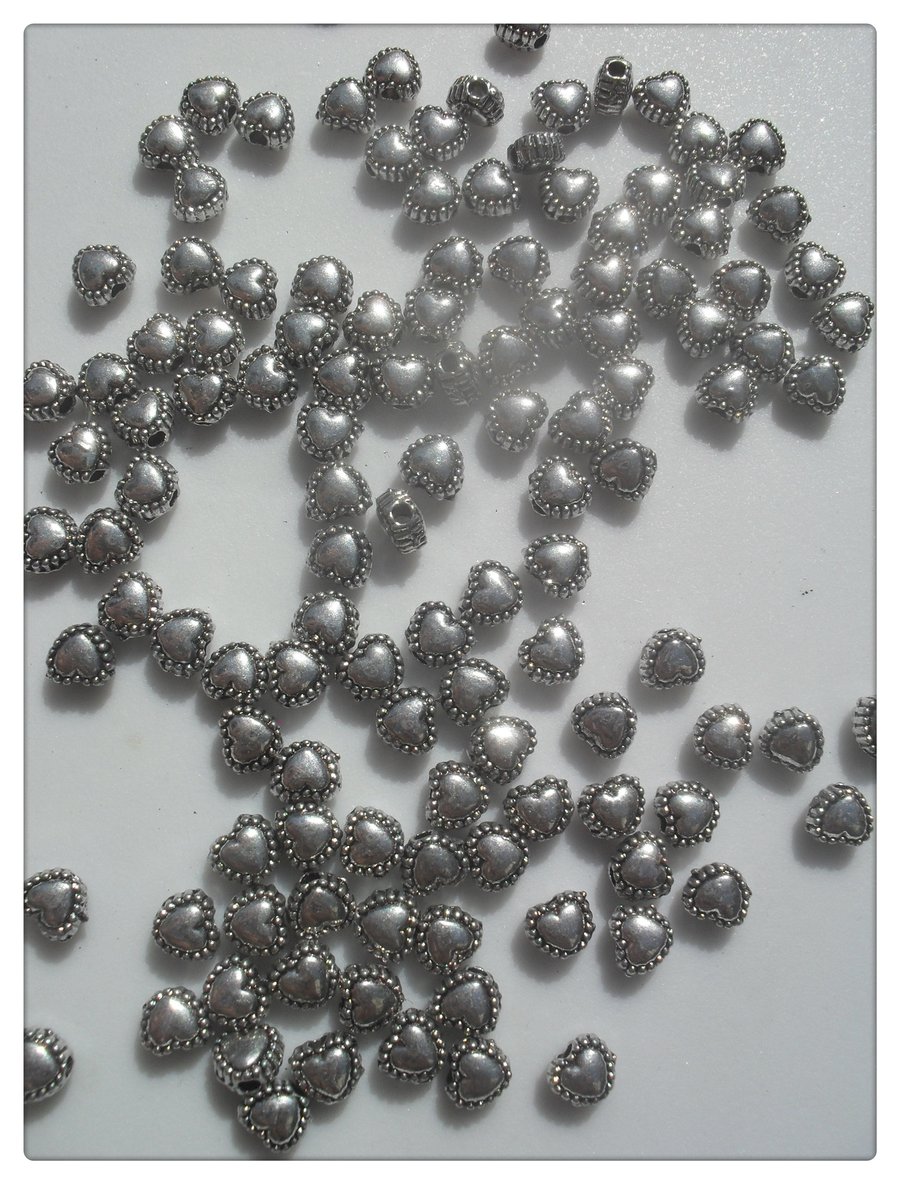 100 Perline Distanziali Tibetane – Biconi 5x3mm In Antico Argento (Nickel Free)