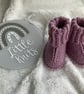 Hand Knitted ‘Kenzie’ Hugg Booties (0-6 months) - Image 1