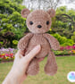 Crochet traditional brown teddy bear. Teddy soft toy and boots set. UKCA tested.