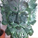 Ceramic Green man plaque, hanging green man ornament