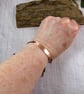 Hammered Copper Bracelet. Hidden Message on Adjustable Waxed Cord  - Image 4