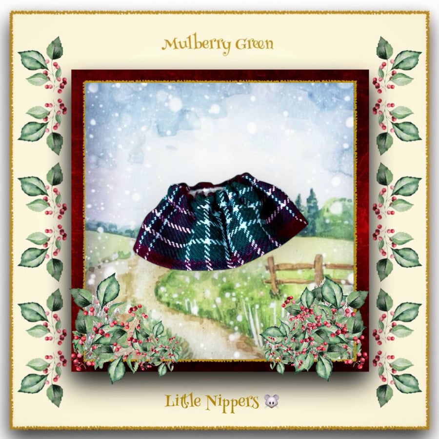 Pip Squeaks Burgundy and Green Tartan Skirt