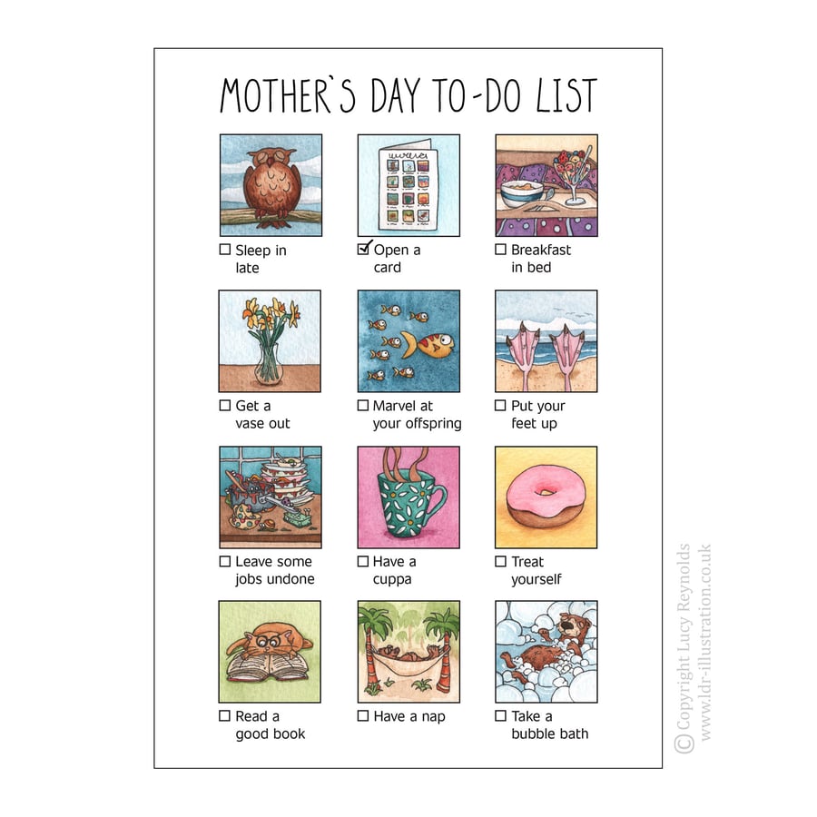 Mother's Day To Do List Card