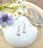 Tear-drop Shaped Hoop Earrings with Hammered Bead in Sterling Silver - Image 3