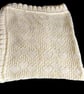 Hand Knitted Lemon Baby Shawl with Heart Lace and Ruffled Edge - Image 8