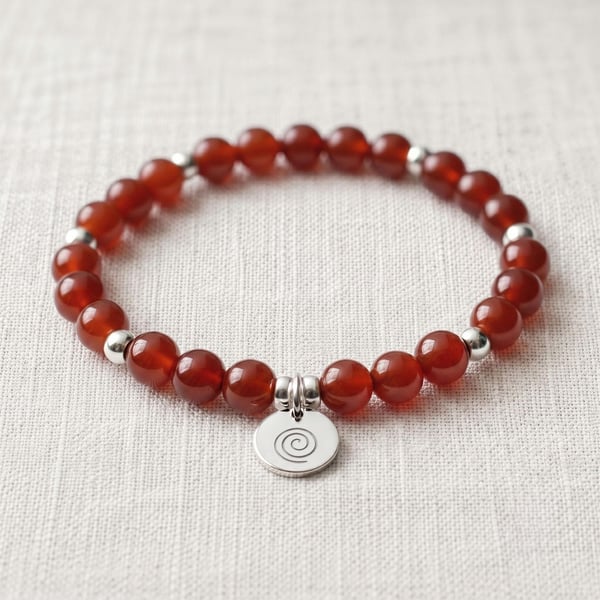 Carnelian Crystal Bracelet, Motivation & Creativity, Personalised Gift