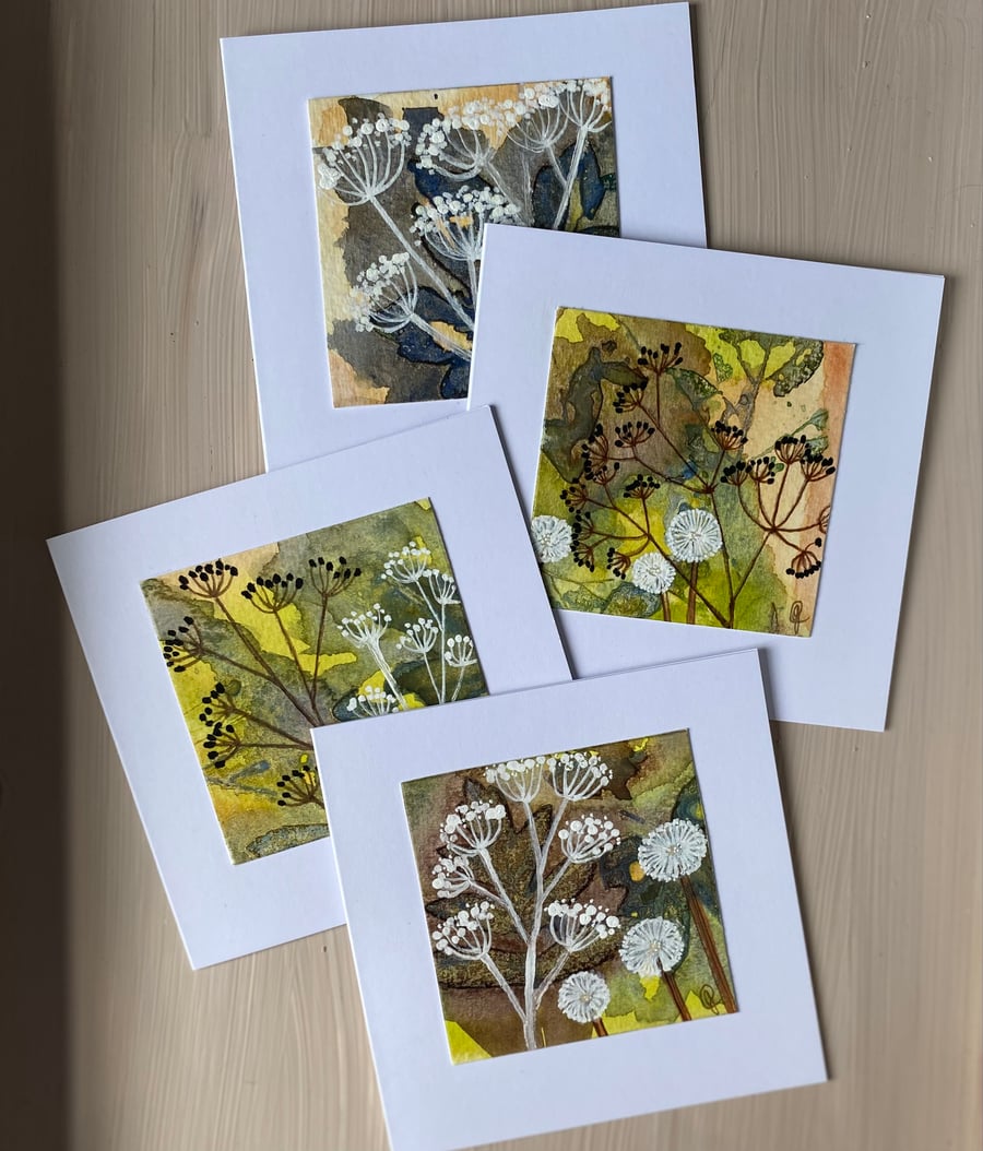 Hedgerow hand painted greetings cards