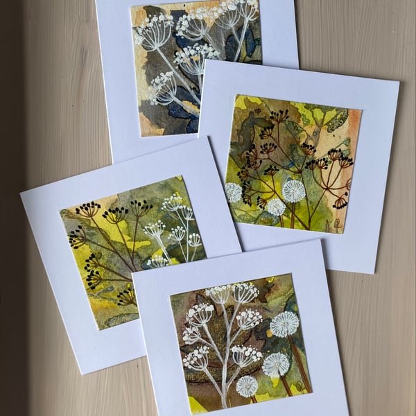 Hedgerow hand painted greetings cards