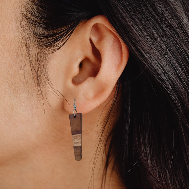 Handmade wooden earrings