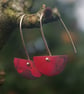  Red Copper Half Moon Dangle Earrings - Image 3