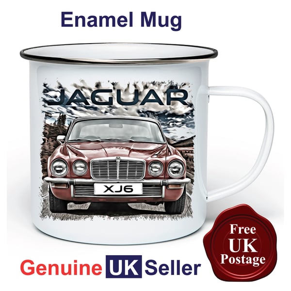 Jaguar XJ6 Mug, Camping Mug, Hiking Mug, Fishing Mug, Outdoor Mug,