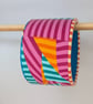 Geometric alternating striped lightweight large bangle