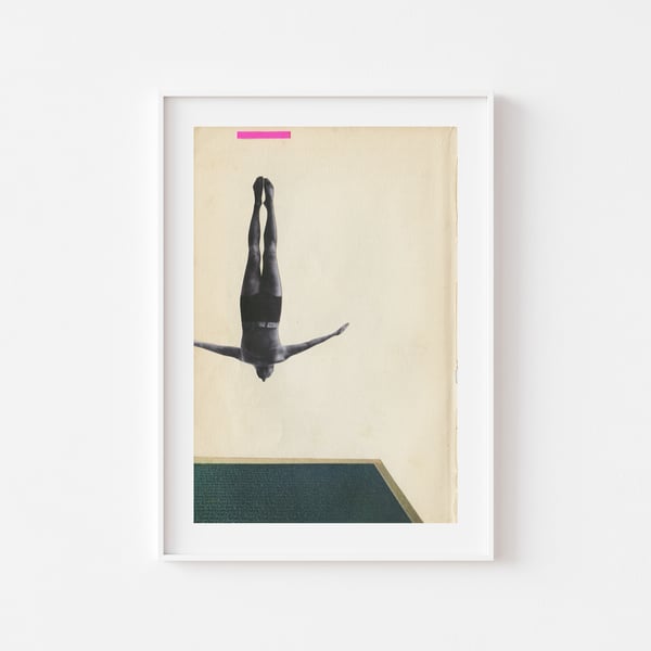 Swimming Pool Art Print - Swan Dive