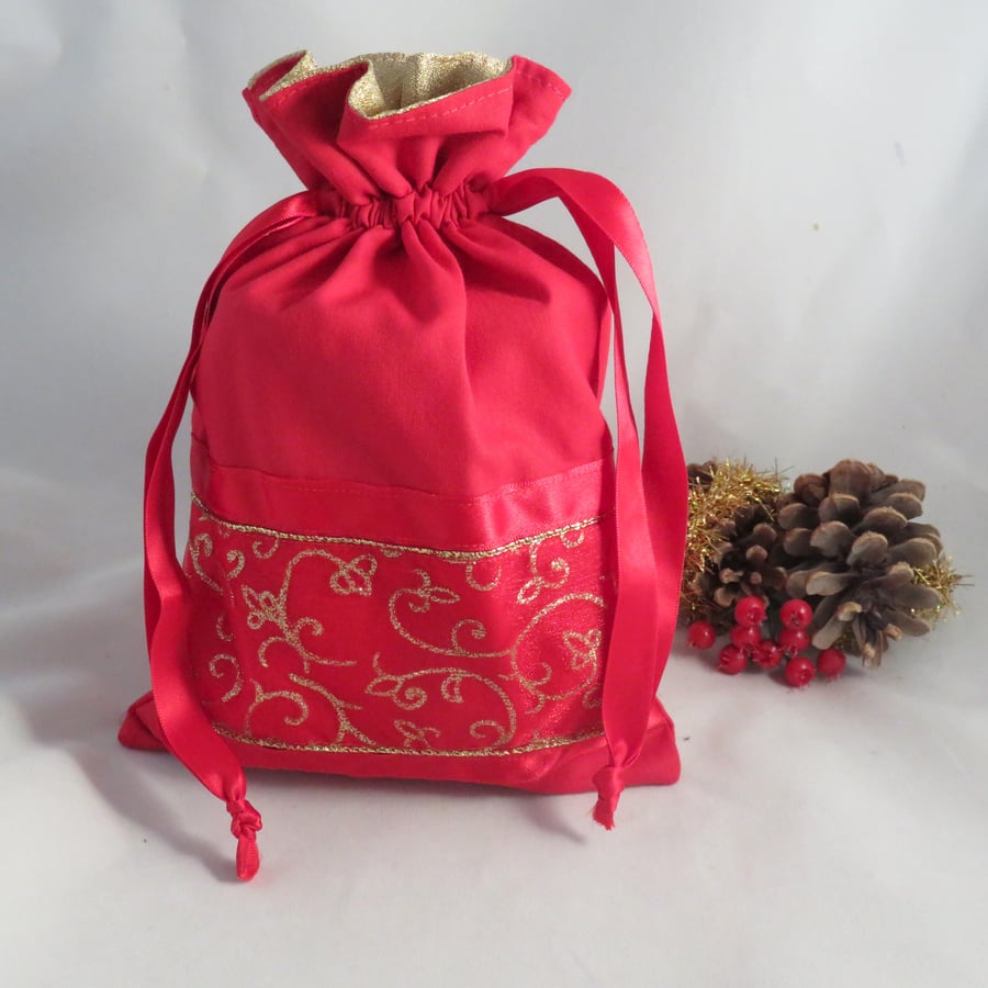 Christmas Drawstring Gift Bag - Small