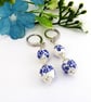 Blue Floral Ceramic Earrings