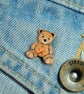 Leukaemia Awareness Bear Pin, Handmade Tiny Teddy Cancer Support Badge - Image 3