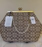 Coach, Large, Crystal, Shoulder Bag in Burnished Amber with Gold Pearl Chain
