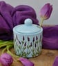 Lavender Sugar Pot - Hand Painted - Image 1