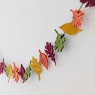 Felt Autumn Leaves Garland - Woodland Leaf Bunting in Autumn Colours