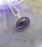 Sterling Silver and Amethyst Oval Pendant, February Birthstone  - Image 3