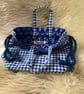Blue and White Gingham Drawstring Bag - Image 5
