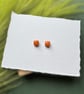 Orange Polymer Clay Square Micro Studs  - Image 1