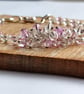 Blossom Drift Pink Cluster Bracelet - Handmade Glass Bead Gift for Her - Image 2