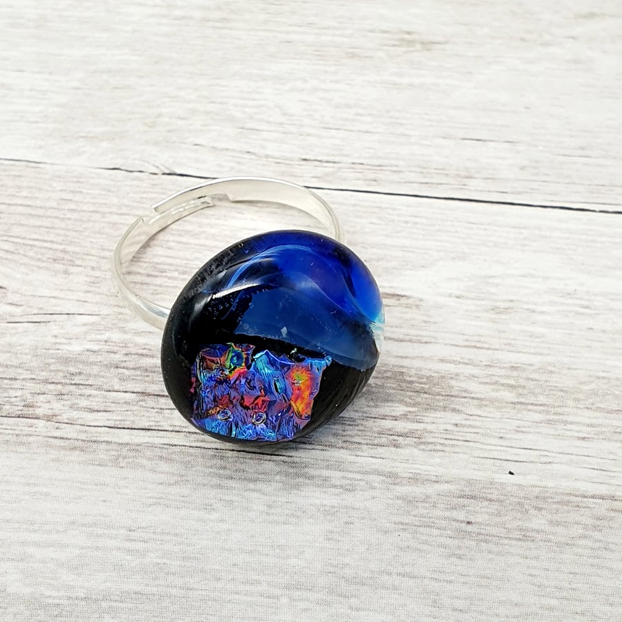 Fused Glass Dichroic Ring