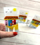 Cute coastal cottages - fused glass candle holder ornament  - Image 4