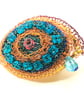 Turquoise Eye shaped recycled brooch - Image 7