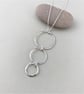 Hammered Sterling Silver Triple Circle Necklace - Image 1