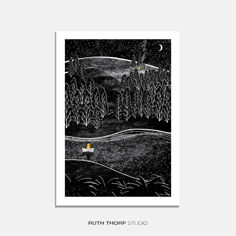 Catching Stars Illustrated Art Print