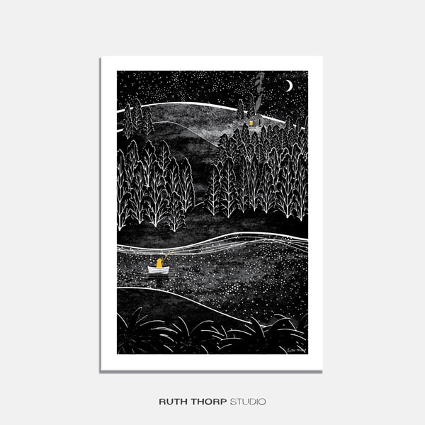 Catching Stars Illustrated Art Print