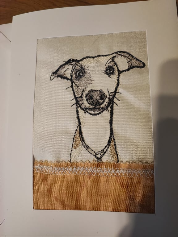 Card with Embroidery of dog