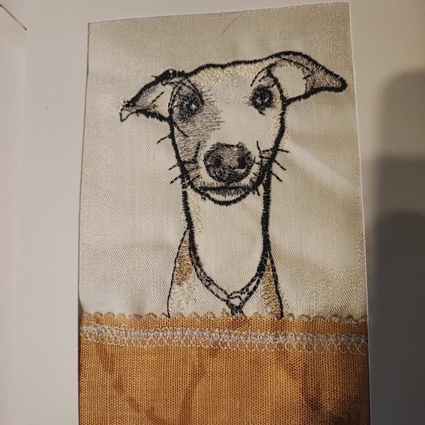 Card with Embroidery of dog