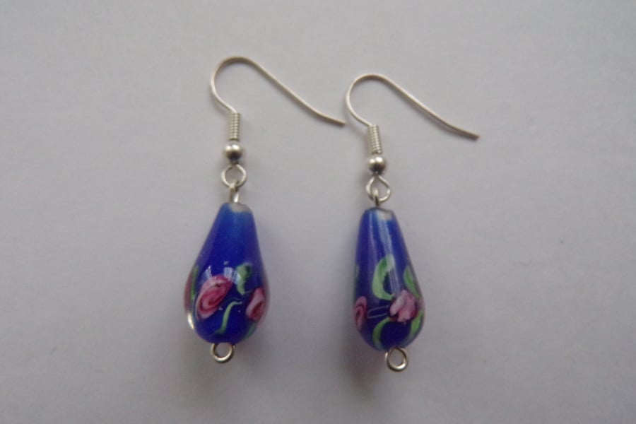 Earrings, Blue Earrings, Blue Drop Earrings
