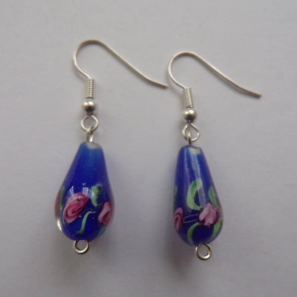 Earrings, Blue Earrings, Blue Drop Earrings