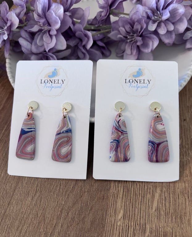 No Waste - Recycled Polymer Clay Earrings - Lightweight Handmade Earrings 