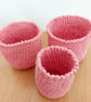 Pink Cotton Nesting Baskets, Set of 3 - Summer Seconds
