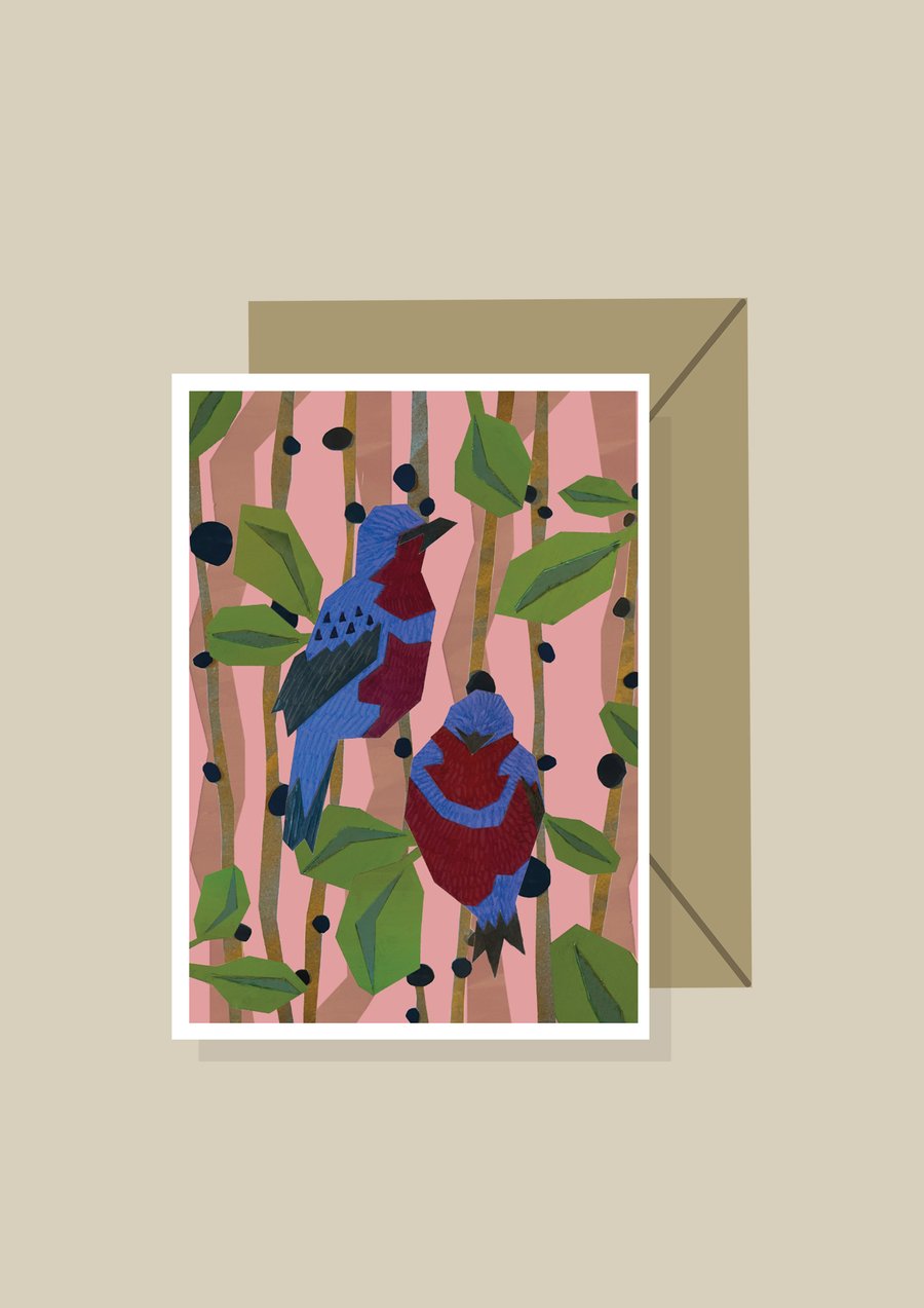 Endangered Species Greeting Card (Banded Cotinga)