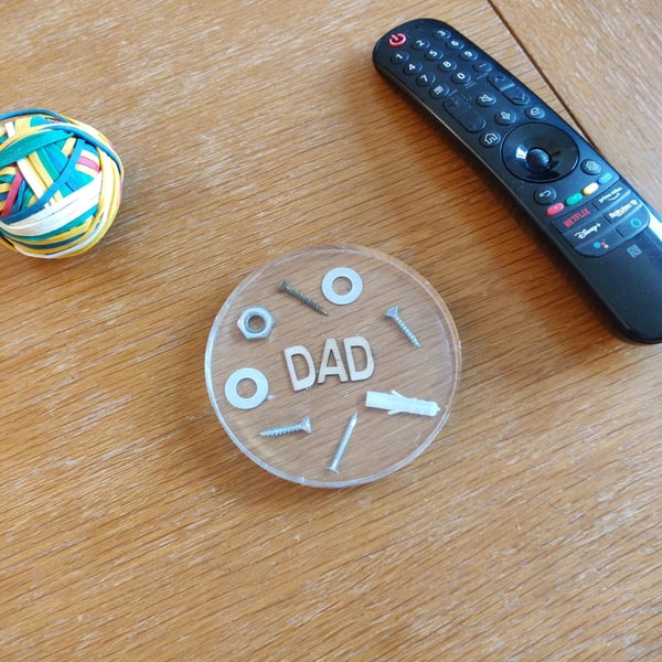 Dad Coaster, DIY Lover Coaster, Office, Custom Man Cave Decor, Resin Paperweight