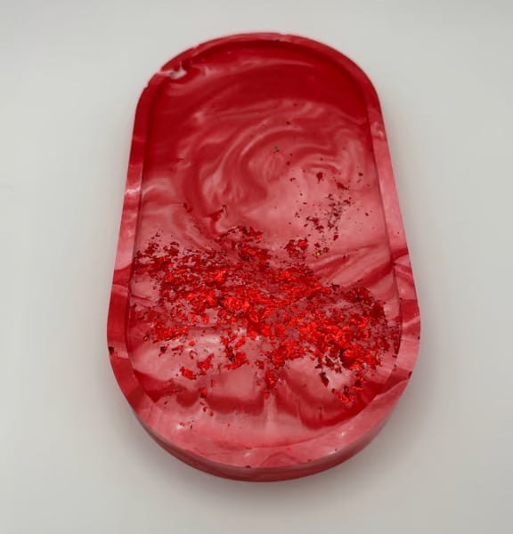 Eco resin oval trinket tray
